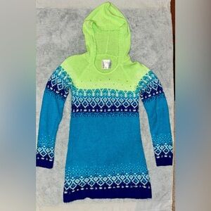 Justice Knit Fair Isle Hooded Dress, size girls 12